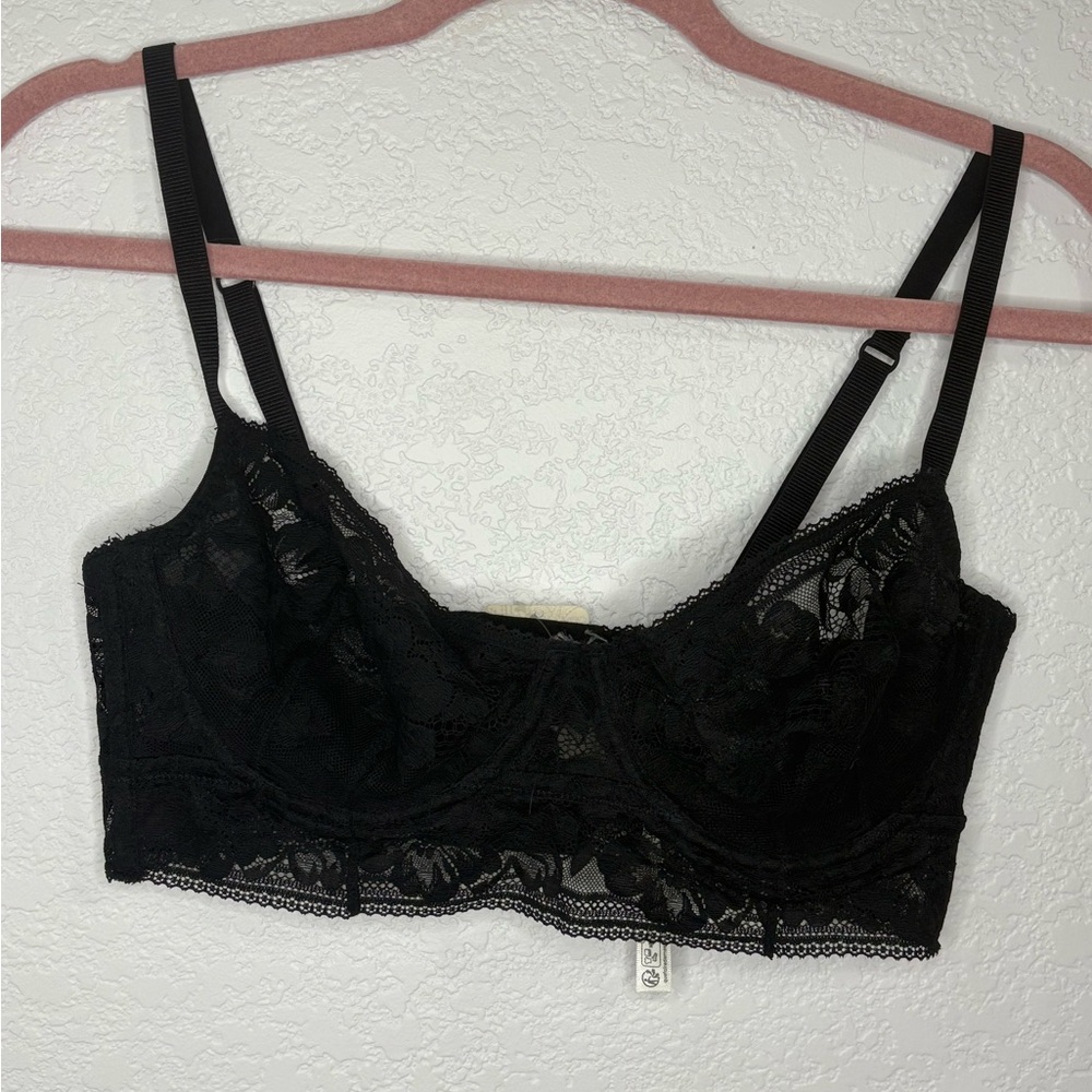Free People Intimately free Black Lace Bralette 34DD